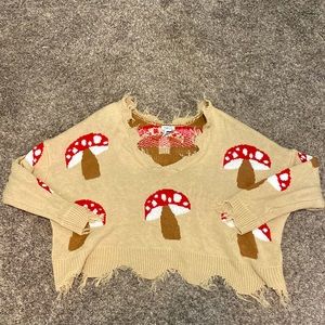 Never Worn, Cropped Mushroom Sweater